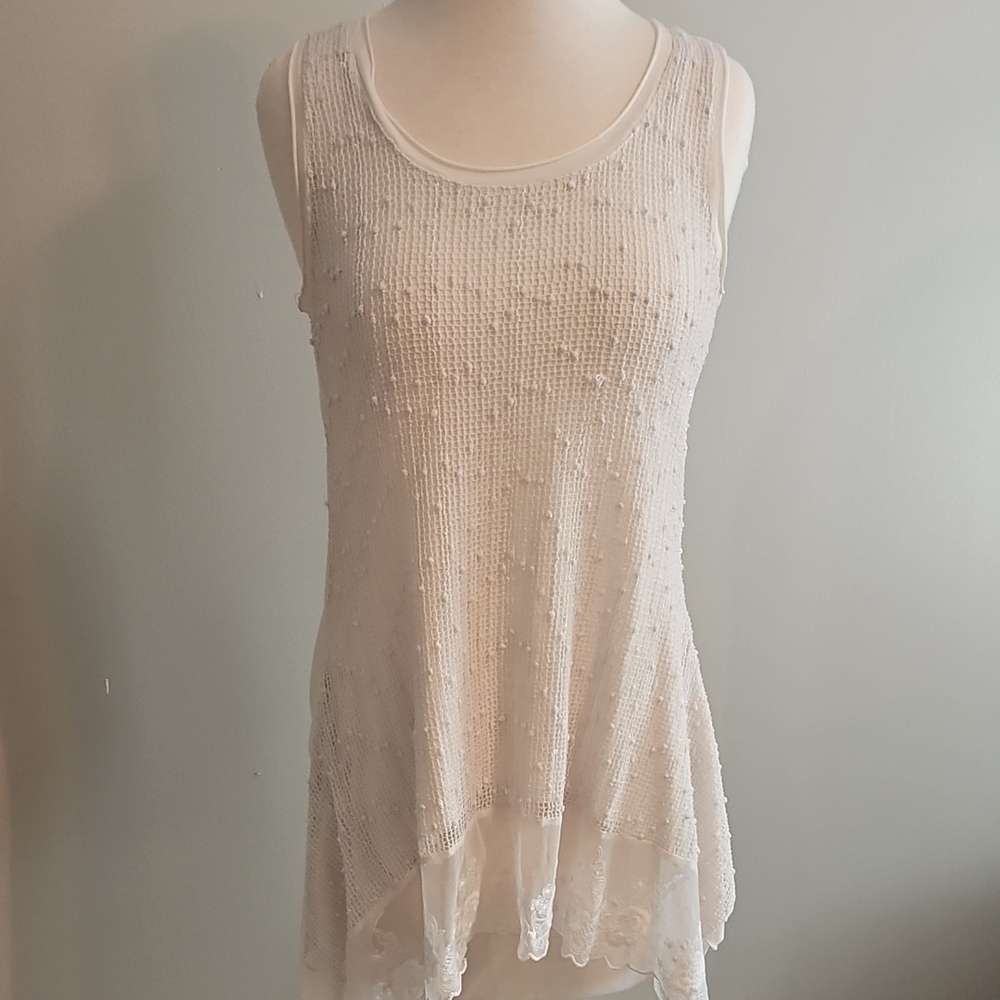 Cupio Cottagecore Lace Trimmed Top